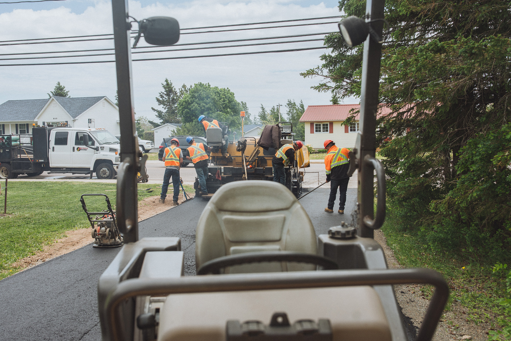 Brown's Paving team working hard