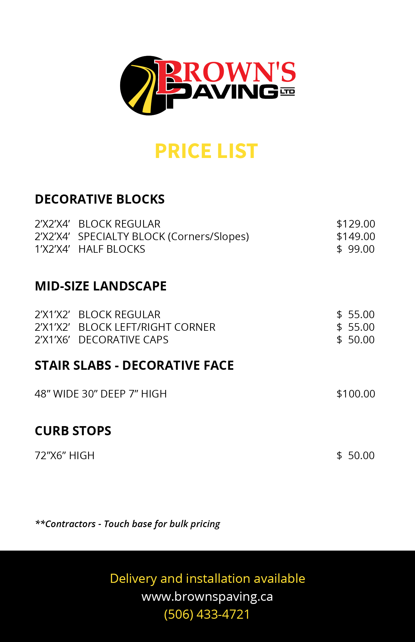 Concrete Block Pricing